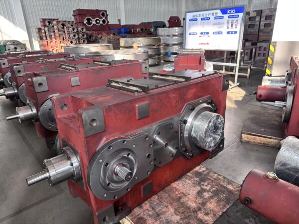 A view of KAIBO industrial gear reducers in a well - organized workshop. This image reflects the efficient management of inventory, a vital part of preventive maintenance in after - sales services, ensuring prompt customer needs fulfillment